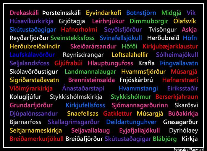 Toponimias Islandia